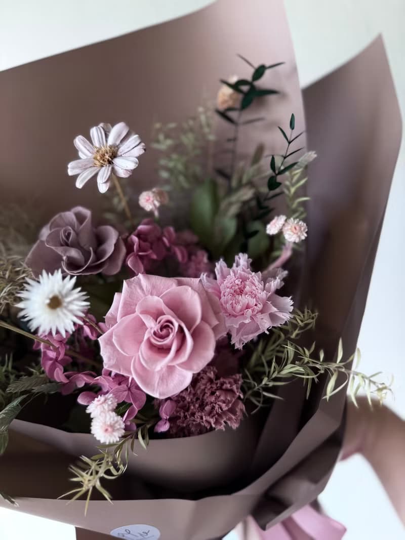 艸心—花園系列—咖啡粉 永生花束