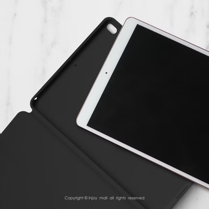 iPad case 12.9/Air5/iPad 9/mini 7 優雅山茶花 皮革平板保護套