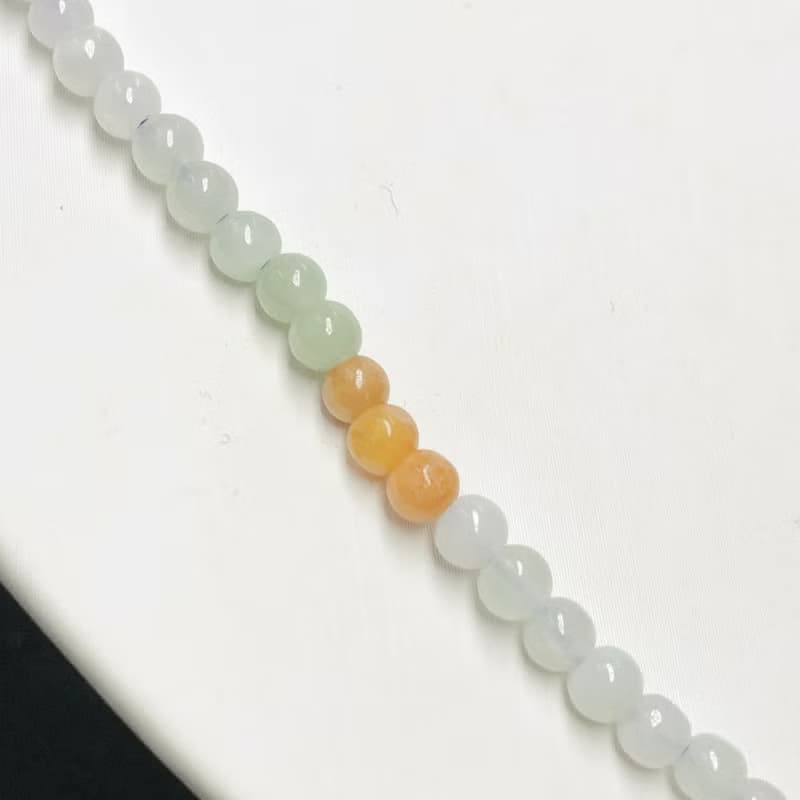 冰三彩翡翠珠鍊| 天然緬甸玉A貨翡翠 | 送禮
