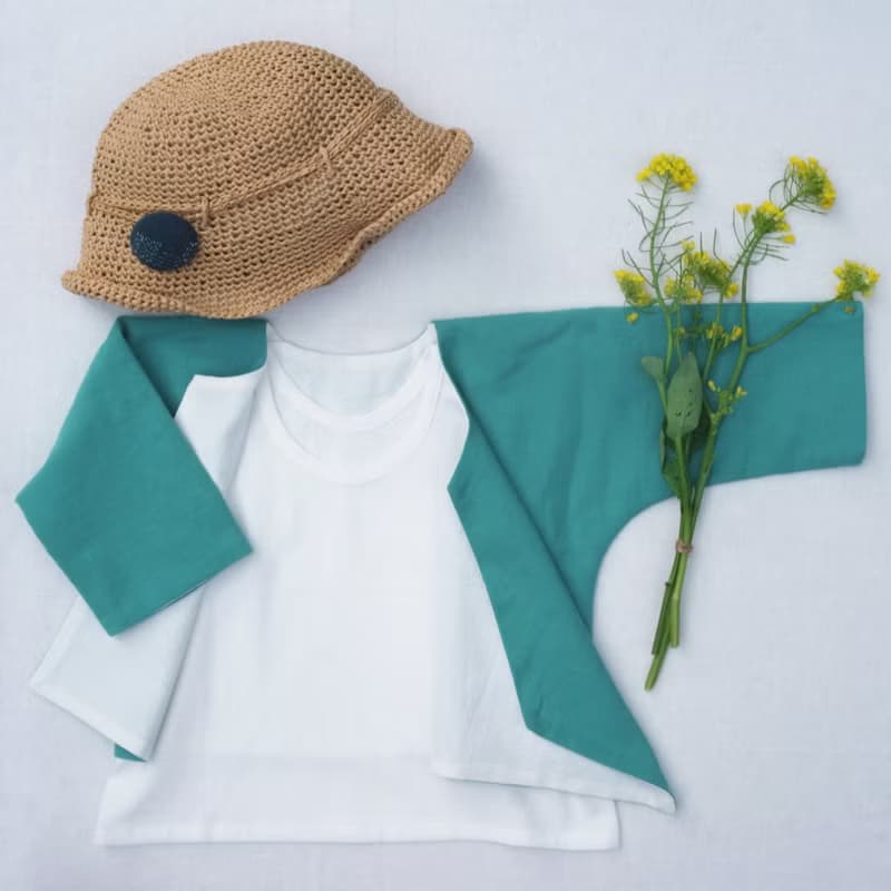 純然 雙層棉麻斜襟外套