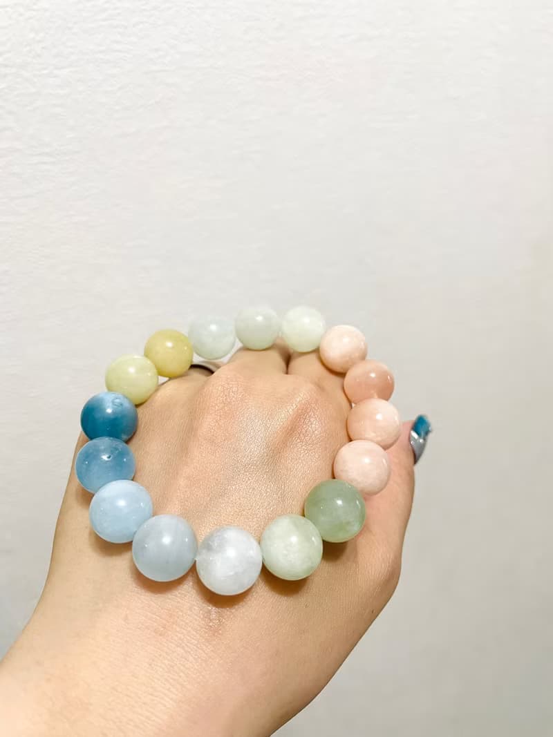 療癒之泉 七彩心境【七色摩根石手串】心輪花園/一物一拍