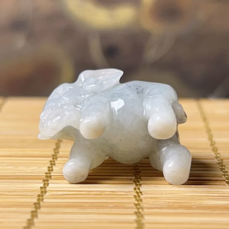 【吉象如意】飄花翡翠大象擺飾 | 天然緬甸玉A貨翡翠 | 送禮