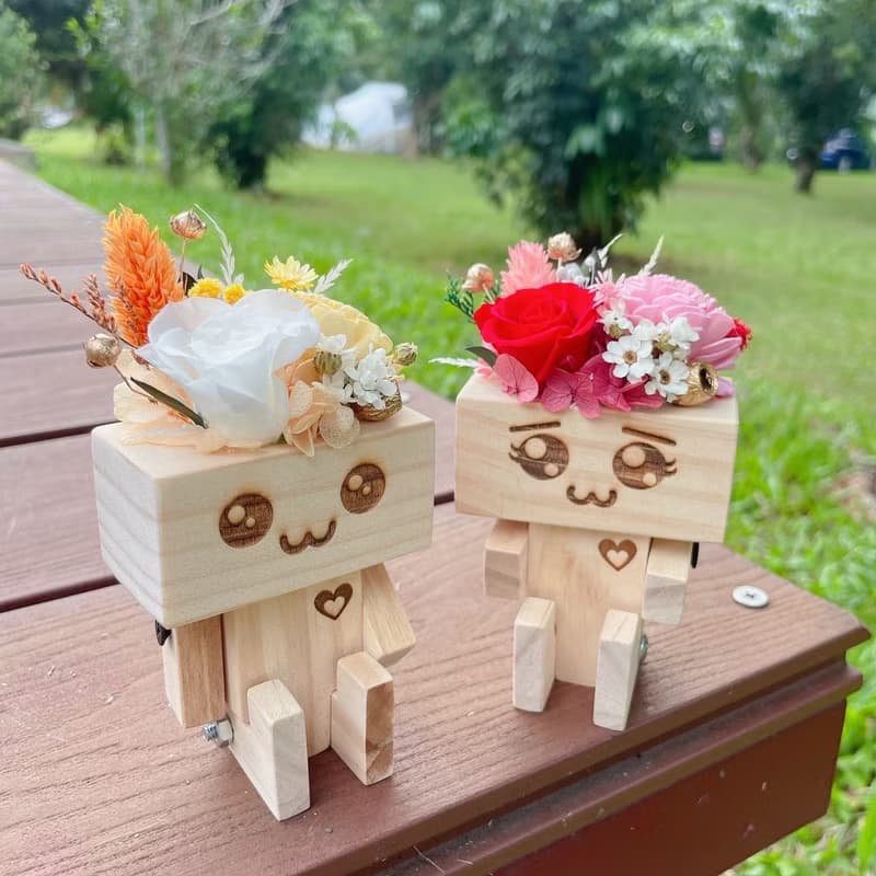 紙想陪妳 永生玫瑰紙箱人造型盆花 桌花