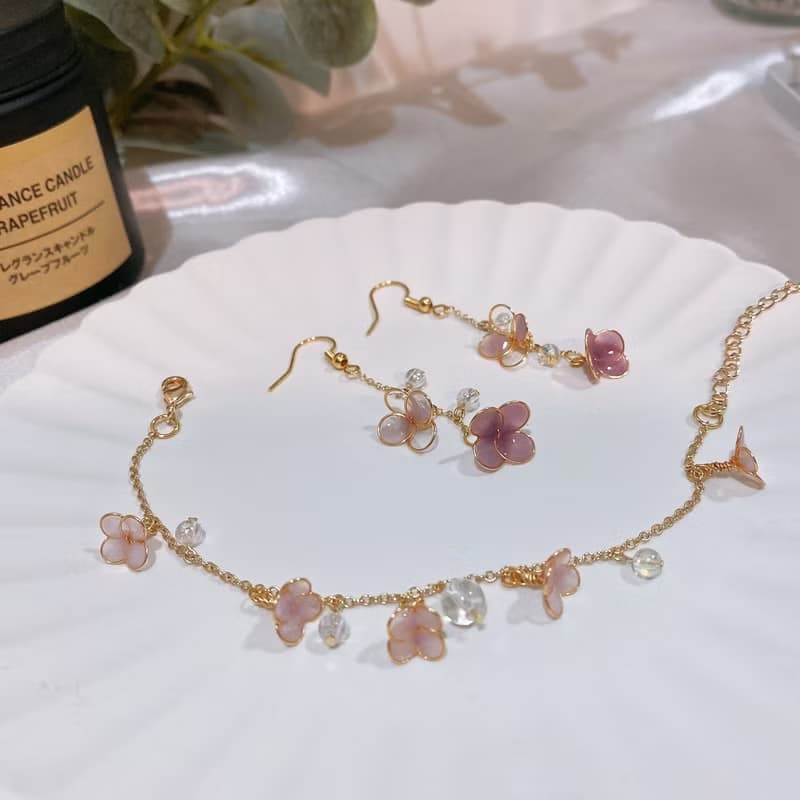 琉璃花語-手鍊 / 手作水晶花飾品