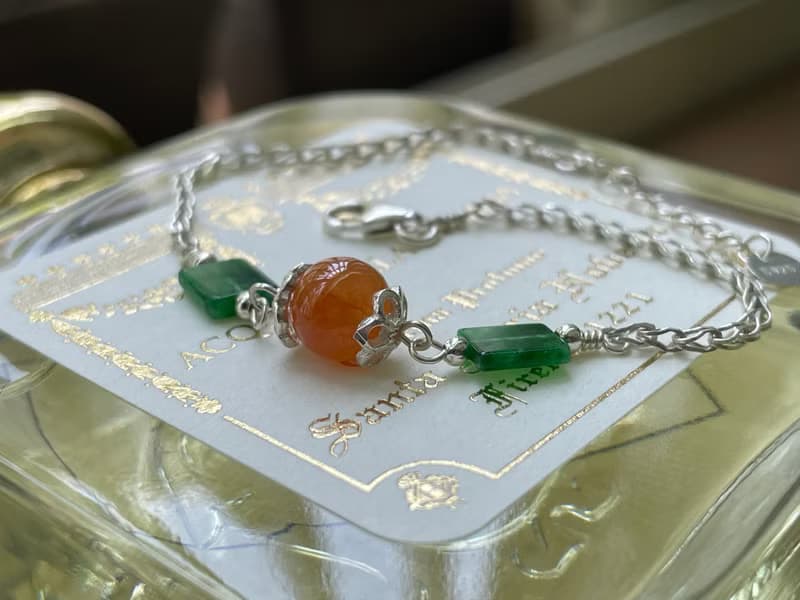 加冕//天然翡翠A貨 紅翡 冰種辣綠方片 925銀 手鍊