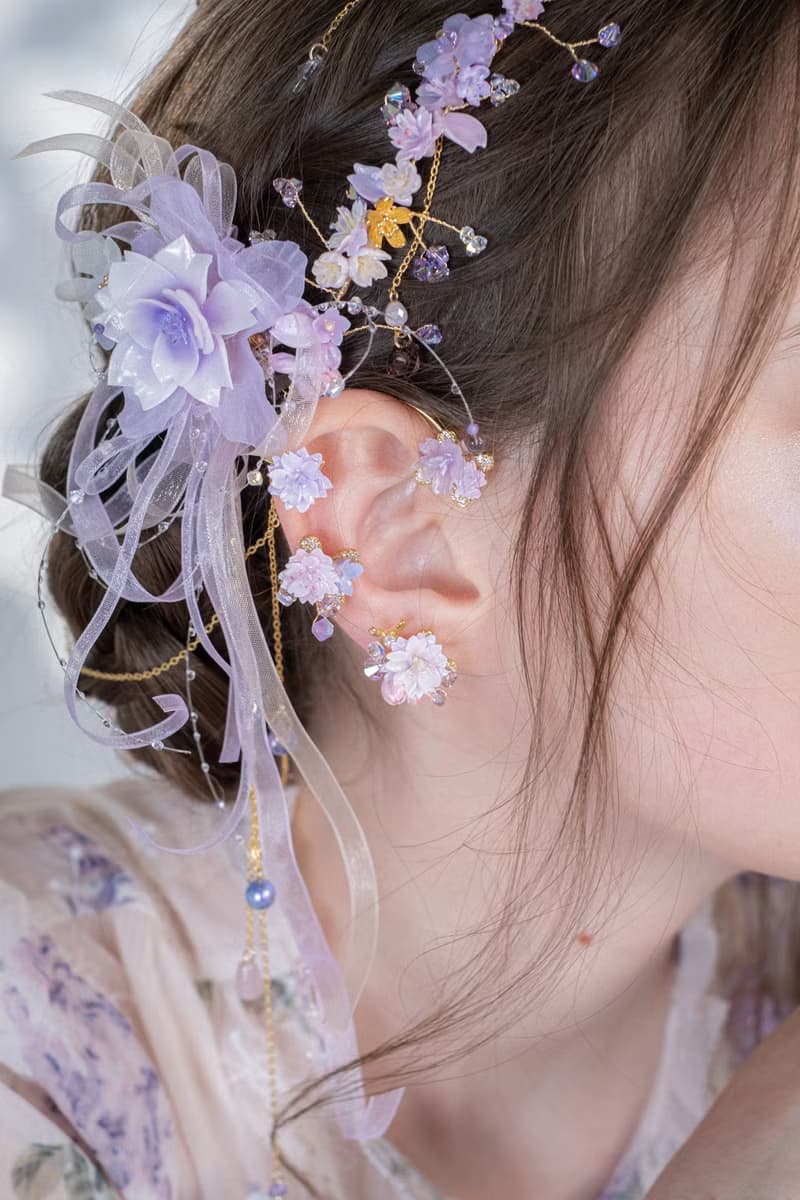 櫻咲透櫻小花束無痕耳掛