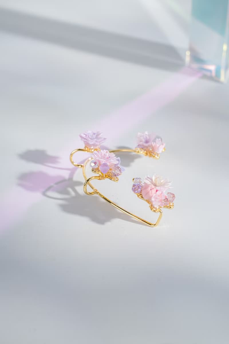 櫻咲透櫻小花束無痕耳掛