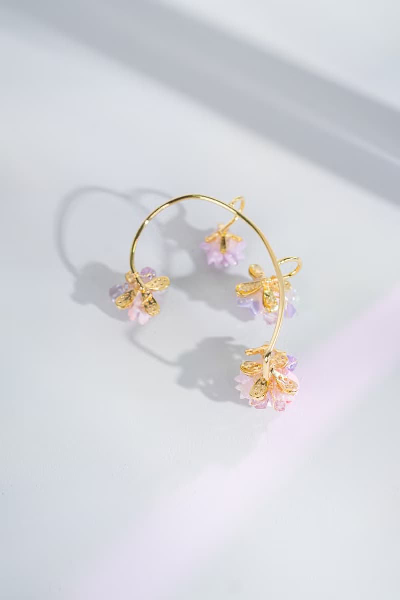 櫻咲透櫻小花束無痕耳掛