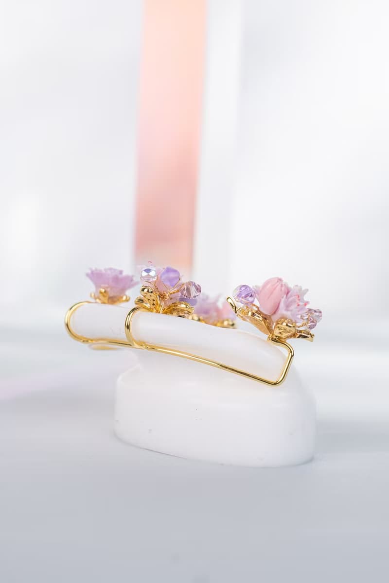 櫻咲透櫻小花束無痕耳掛