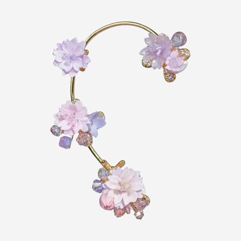 櫻咲透櫻小花束無痕耳掛