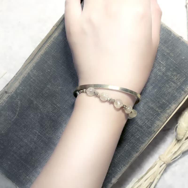 VIIART。黃金城。金髮晶黃銅雙鏈手環。水晶手鍊