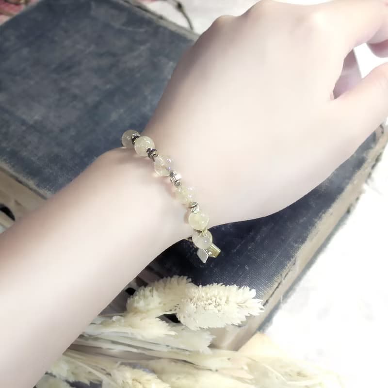 VIIART。黃金城。金髮晶黃銅雙鏈手環。水晶手鍊