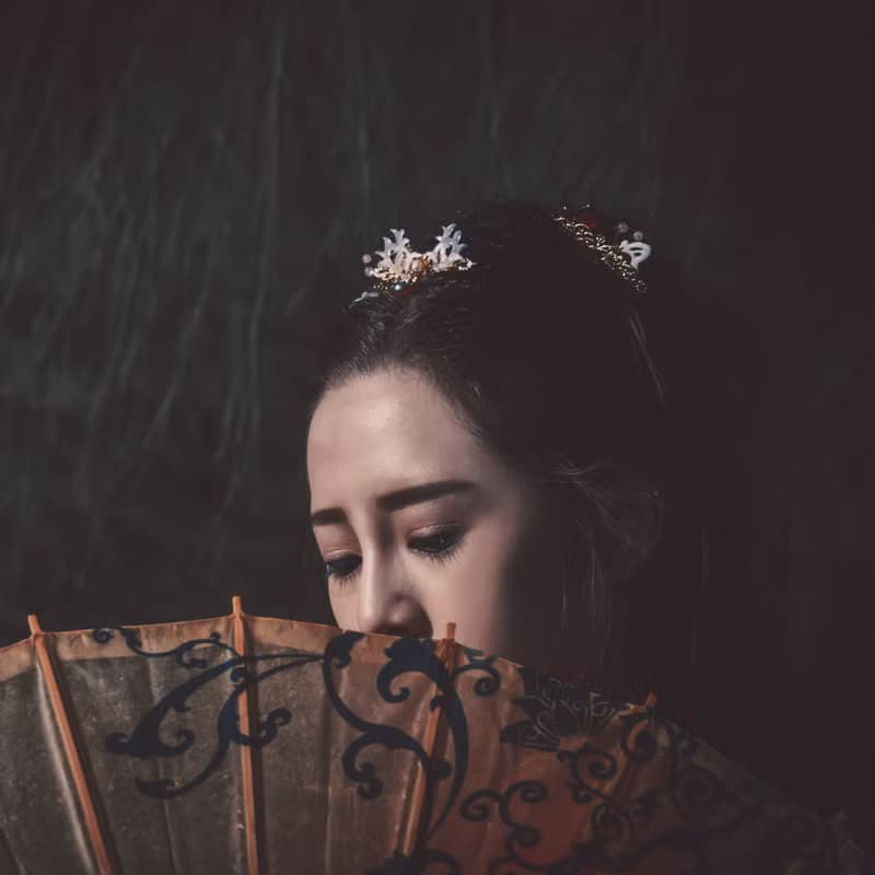 夢鹿小髮釵-紅白色