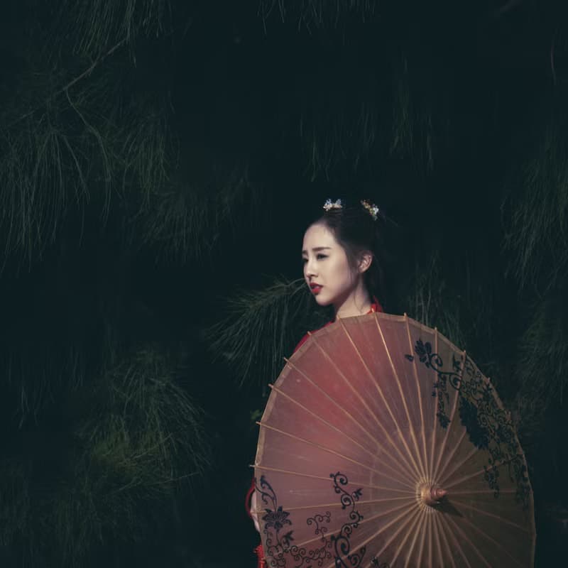 夢鹿小髮釵-紅白色