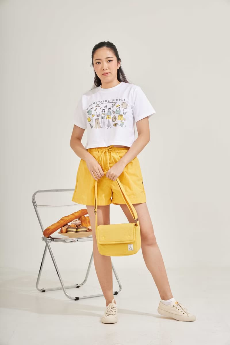 PEBBLE - nylon puffy crossbody bag (yellow)