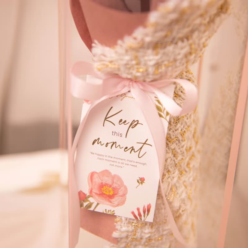 【芭比】永生花花束 單朵玫瑰 香奈兒風  /  情人節 生日告白