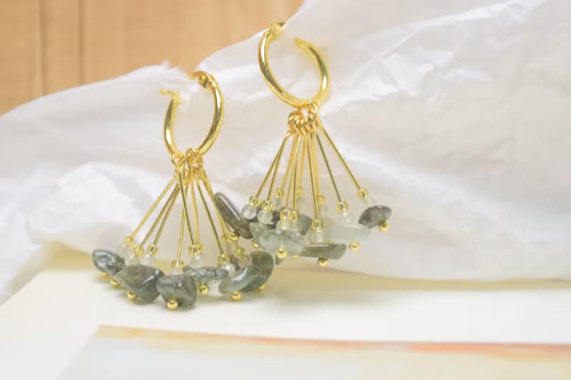 【日系透明感】天然白水晶 霜花耳環 925純銀耳針/耳夾