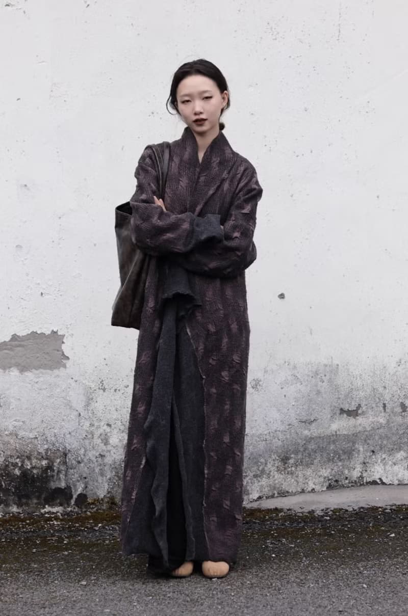流浪詩人 復古寬鬆長款大衣外套