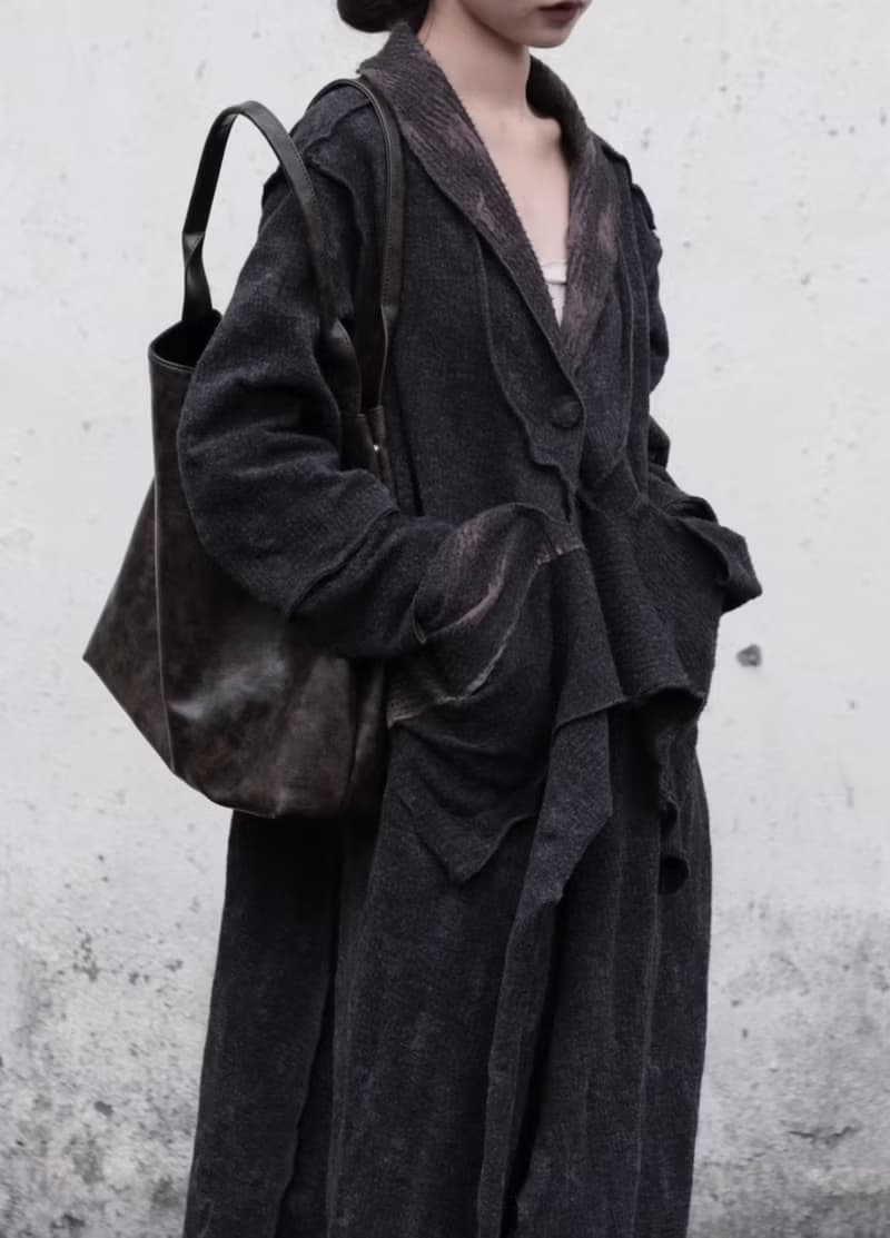 流浪詩人 復古寬鬆長款大衣外套