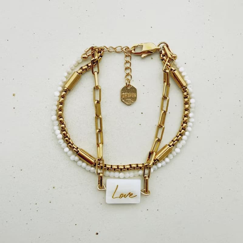 Love永恆貝母多層次手環