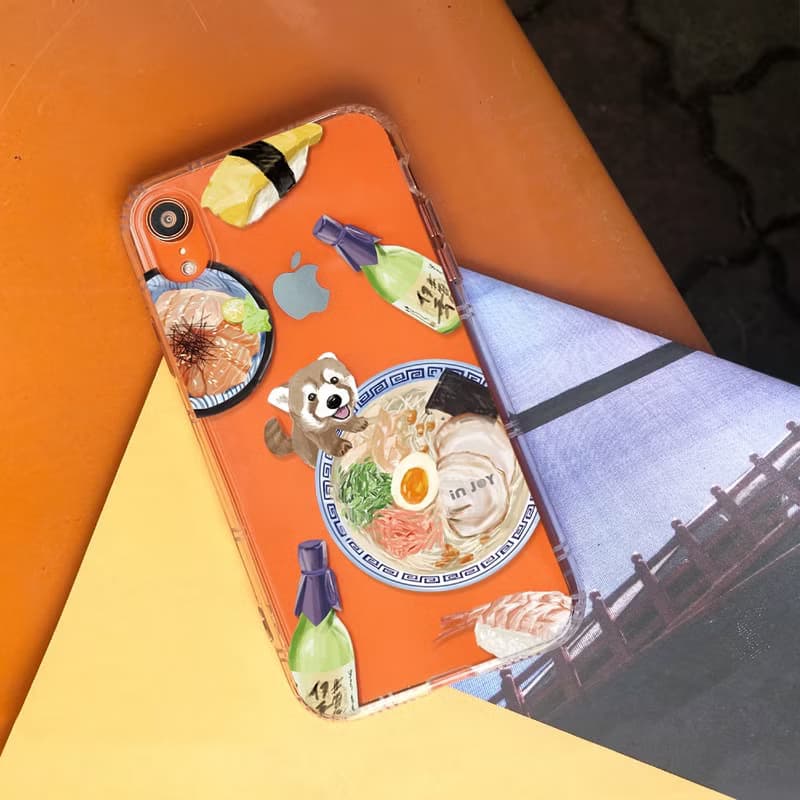 iPhone  13/13pro/12/11/SE3 小熊貓吃拉麵 防摔 空壓殼流沙殼