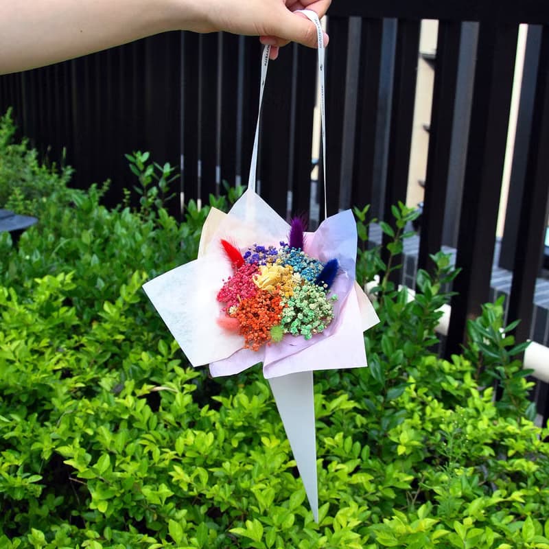 甜筒乾燥花束-六色彩虹 LGBT 附卡片 生日禮物