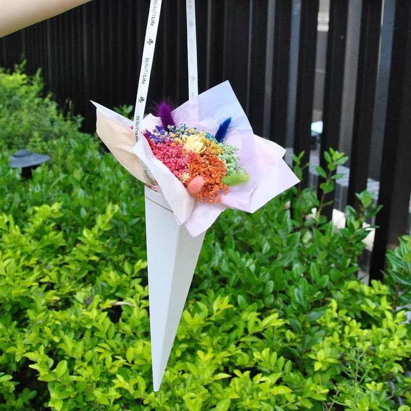 甜筒乾燥花束-六色彩虹 LGBT 附卡片 生日禮物