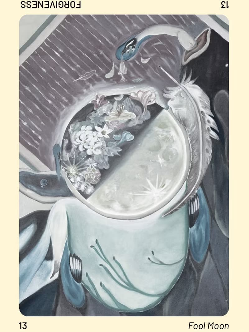 FOOL MOON 羽毛擁抱眉月純銀 環形 圓圈 耳
