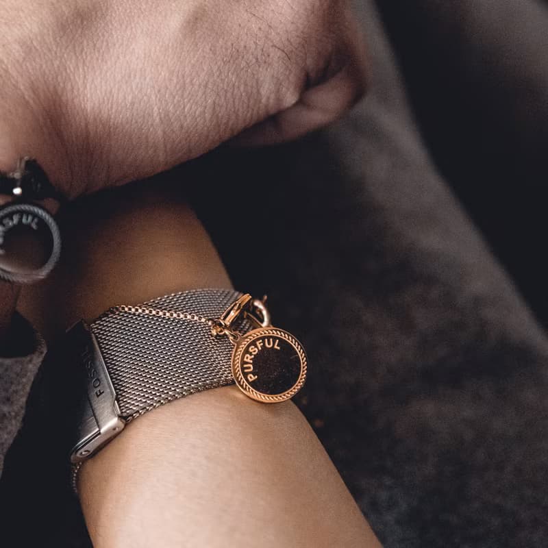 【開運】懶人口罩鍊 自由調節  兩用手鍊 玫金色