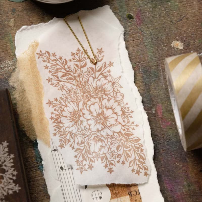 星辰染木印章 - 銀蓮花束