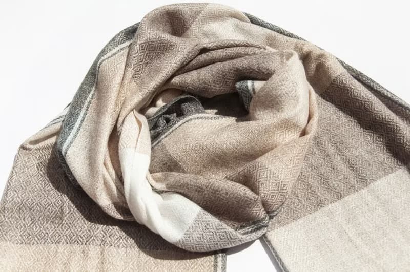 喀什米爾Cashmere 針織圍巾 純羊毛圍巾 手織圍巾 編織圍巾-沙漠