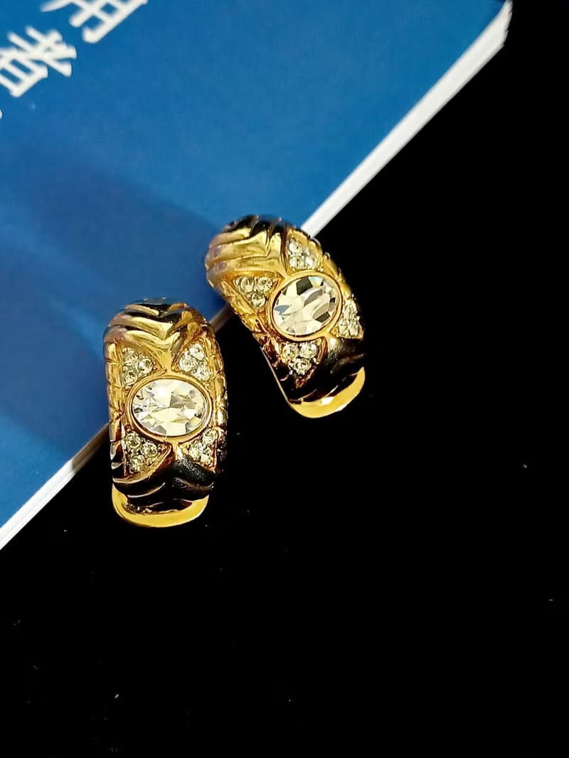 vintage jewelry   Vendome 古董閃耀萊茵 夾式耳環