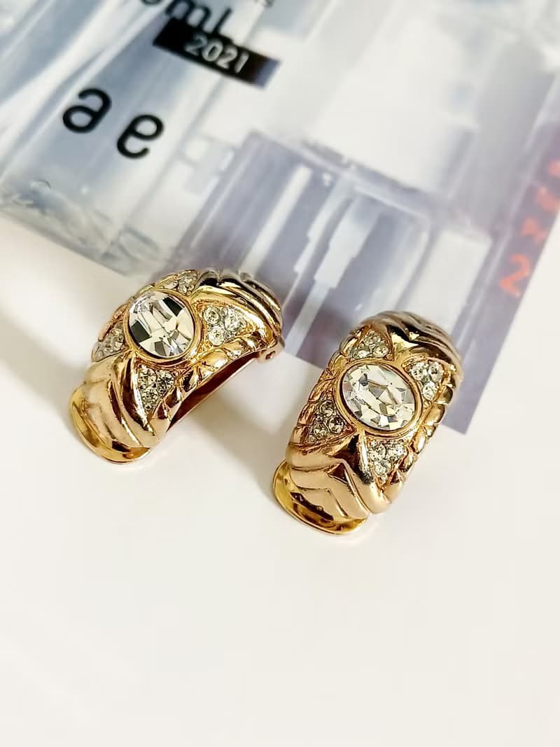 vintage jewelry   Vendome 古董閃耀萊茵 夾式耳環