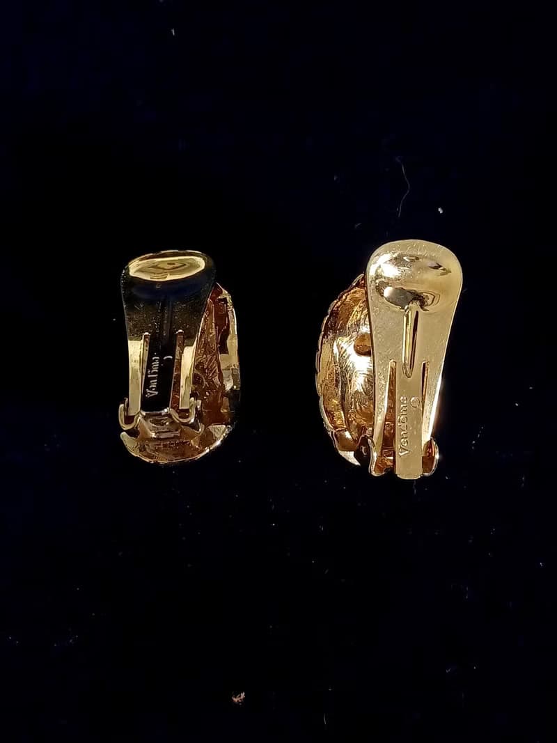 vintage jewelry   Vendome 古董閃耀萊茵 夾式耳環