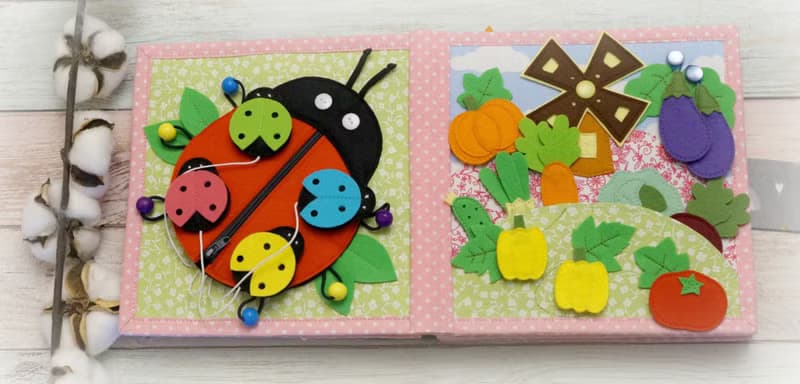 Educational rainbow book, Toddler busy book, Montessori activity toy