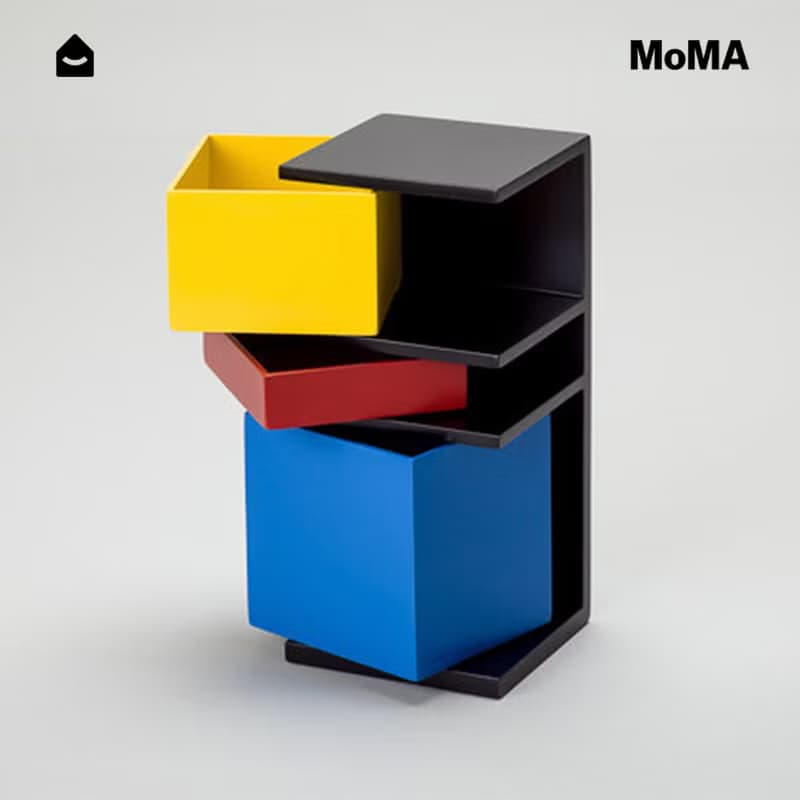 美國 MoMA 風格派收納櫃 蒙德裡安風桌面抽屜櫃首飾小物件收納