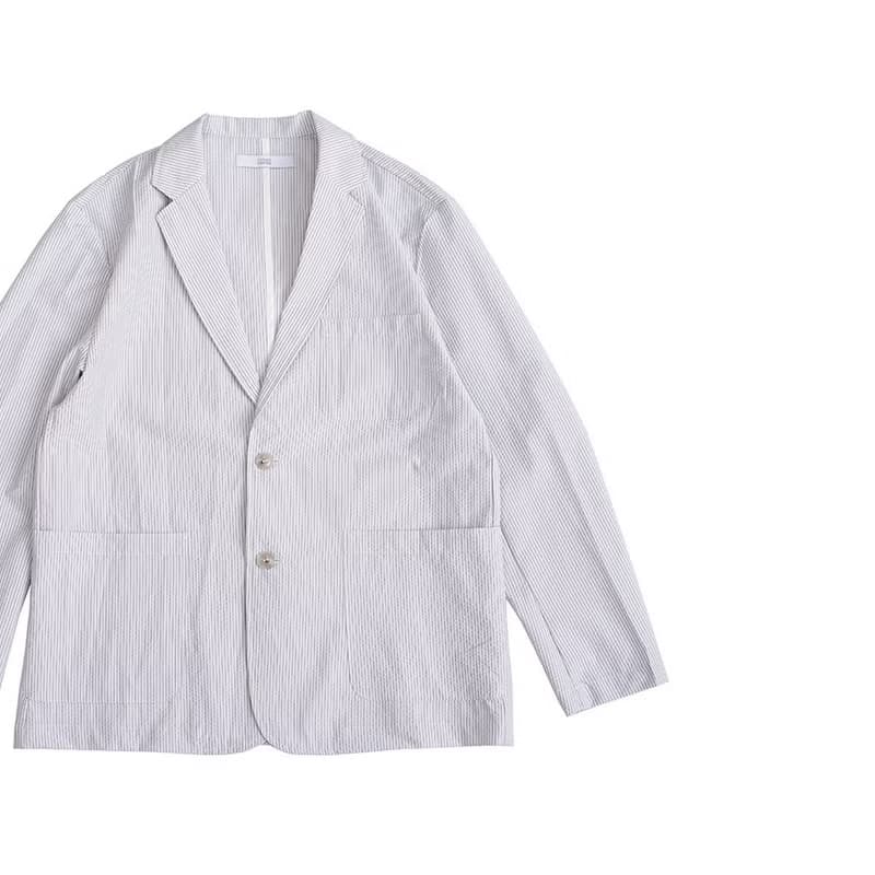 StripeSeersucker ClubJacket 日本製面料條紋泡泡紗西裝夾克外套