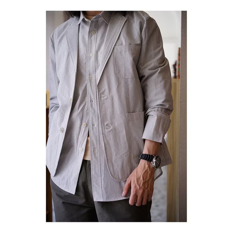 StripeSeersucker ClubJacket 日本製面料條紋泡泡紗西裝夾克外套