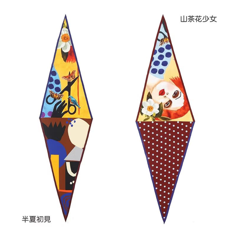 原創可愛狗狗絲巾 復古小方巾 印花披肩領結 髮帶 頭巾 領巾 禮物
