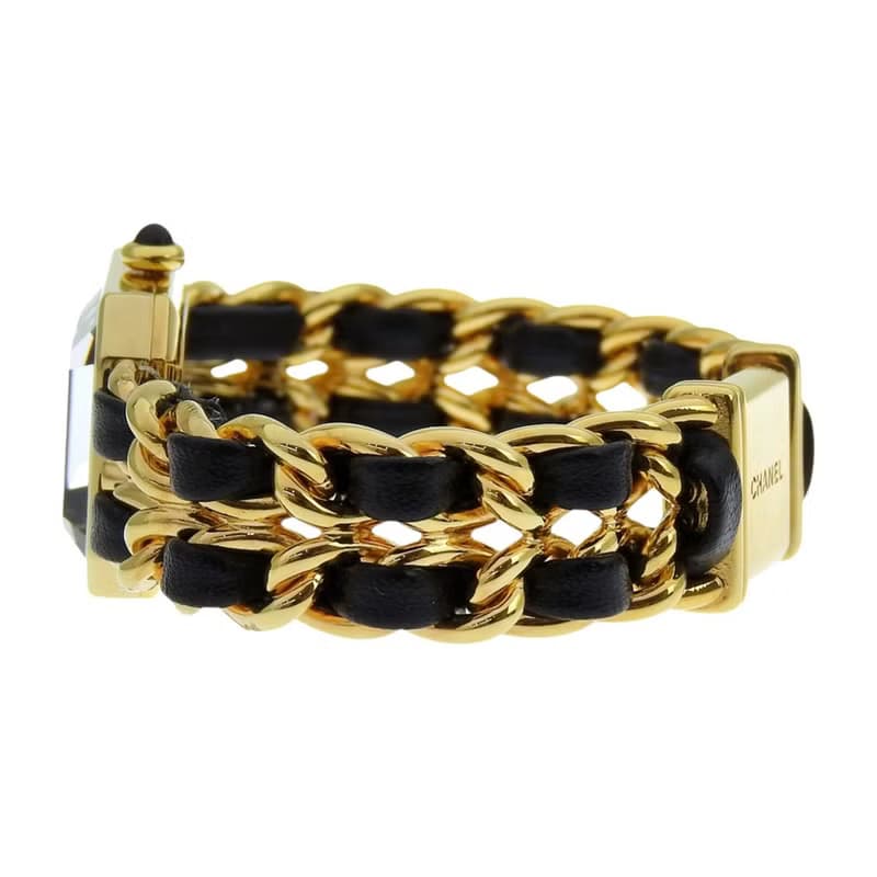 【日本直送】シャネル CHANEL プルミエールS 腕時計 H0001 金メッキ×レザー クオーツ アナログ表示 黒文字盤 レディース【中古】