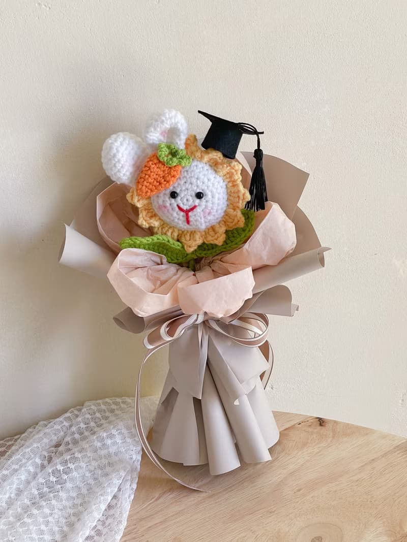 陽光兔兔 x 鉤針向日葵花束