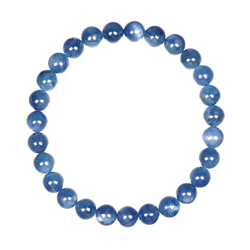 【正佳珠寶】藍晶石 高品閃光藍晶 6.3-6.8mm 藍晶石手珠