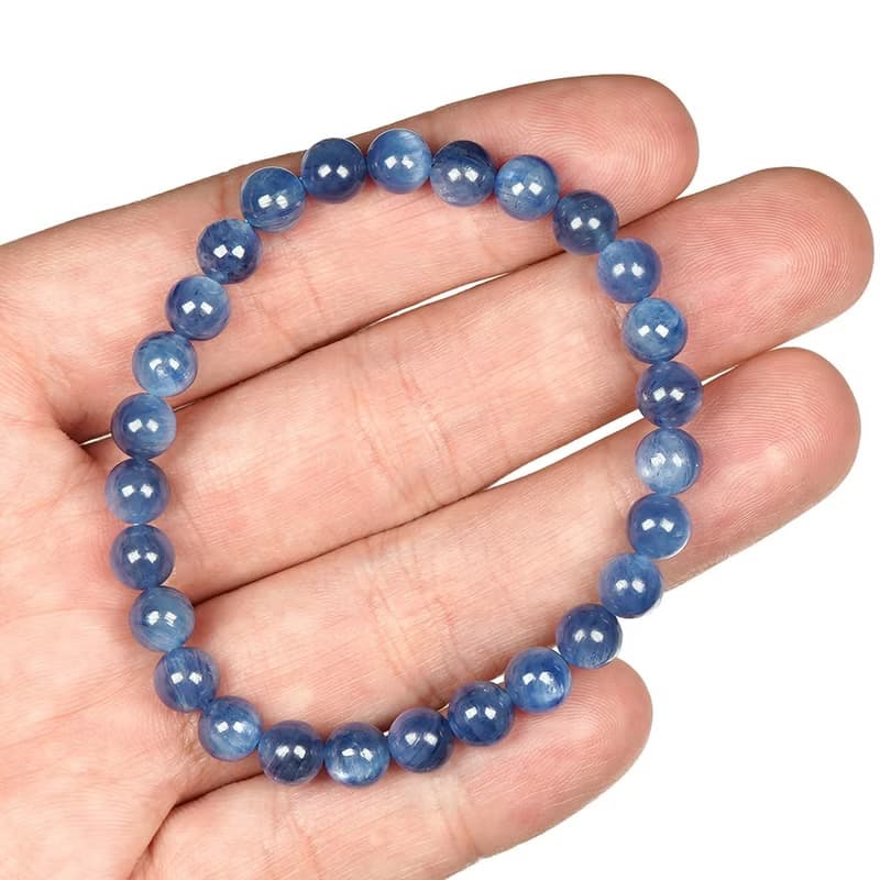 【正佳珠寶】藍晶石 高品閃光藍晶 6.3-6.8mm 藍晶石手珠
