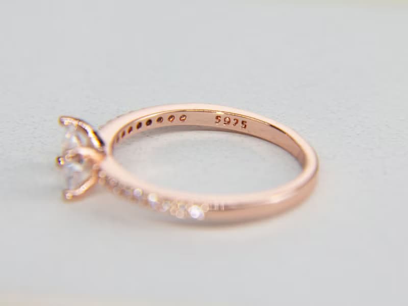 莫桑鑽石戒指 | 純銀戒指 | 長方鑽石 | 玫瑰金戒指 | 叠戴戒指