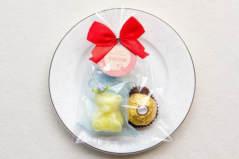 中秋節禮物 贈品 泰迪熊香皂+金莎巧克力小禮物包 (滿百份免費印)