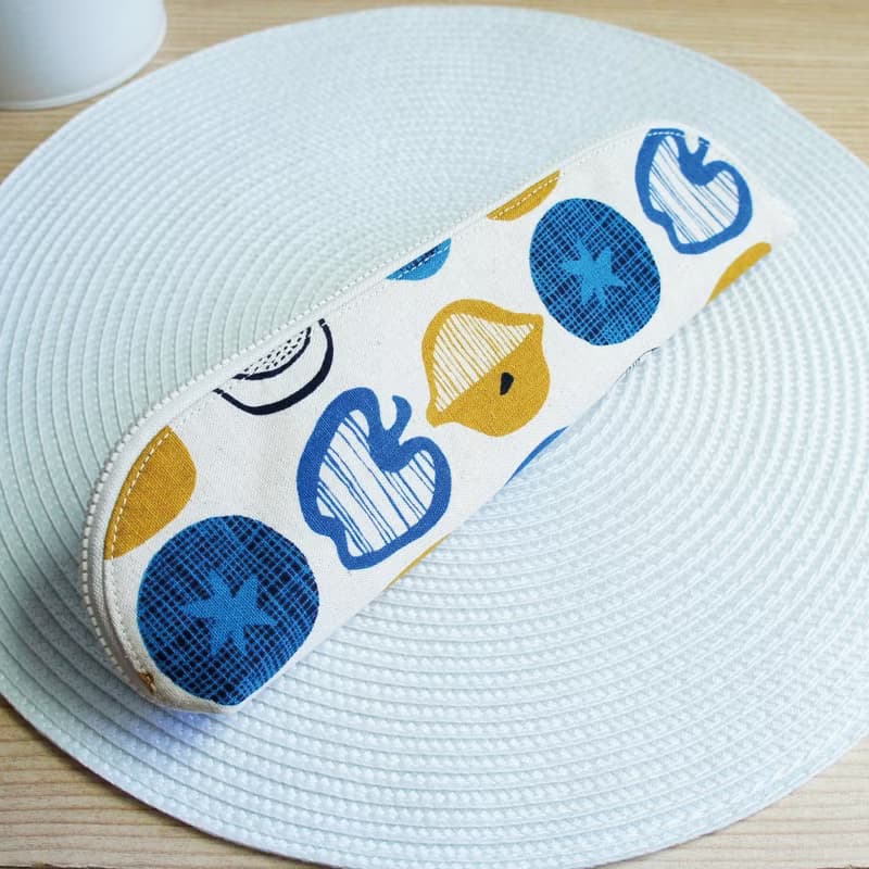 Lovely【日本布】蔬菜園餐具袋、筆袋、麻底、23-24公分筷子可用