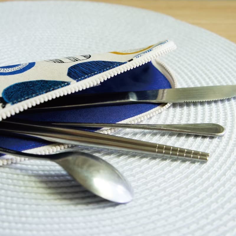 Lovely【日本布】蔬菜園餐具袋、筆袋、麻底、23-24公分筷子可用