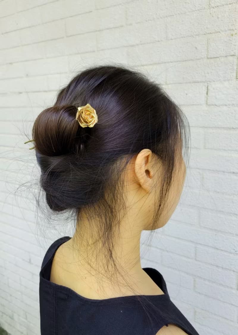 玫瑰/黃銅雙簪/情人節禮物