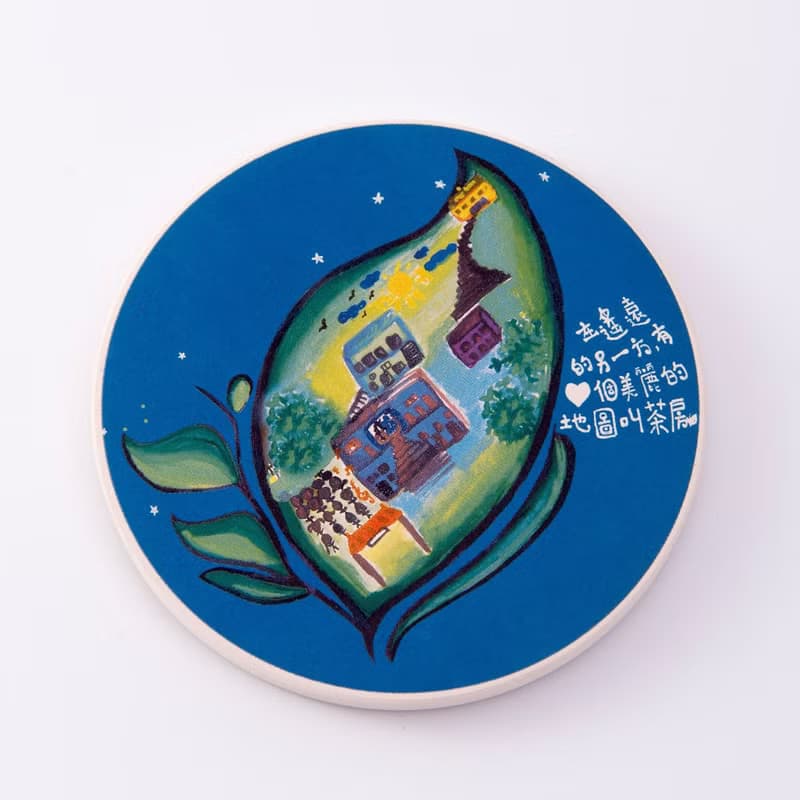 環保陶瓷吸水杯墊/泰國山村學童畫作/高溫燒製不退色/台灣鶯歌製