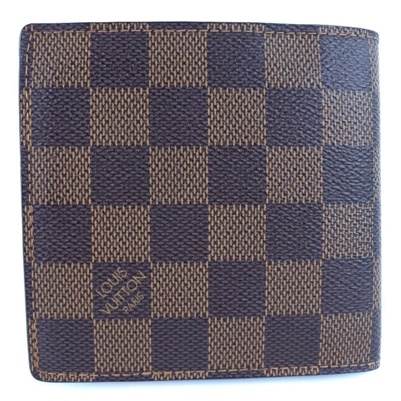 【日本直送】ルイ・ヴィトン LOUIS VUITTON ポルトフォイユ・マルコ 二つ折り財布 N61675 ダミエキャンバス 茶 CA0089 メンズ【中古】